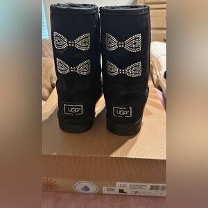 UGG boots with Swarovski crystal bows size 7